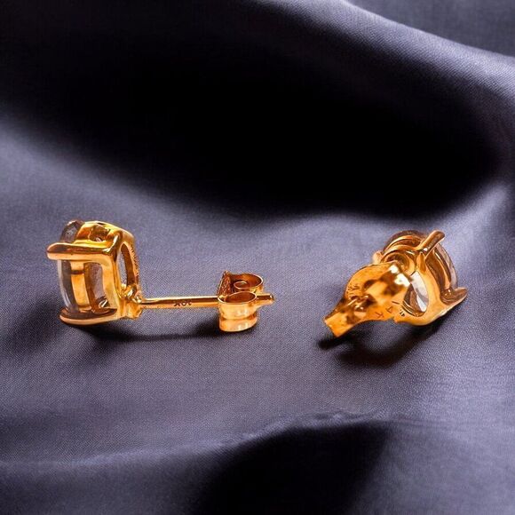 14k Gold- Alexandrite Tanzanite -1.8cttw- Natural Color Changing -Stud Earrings - Picture 4 of 16